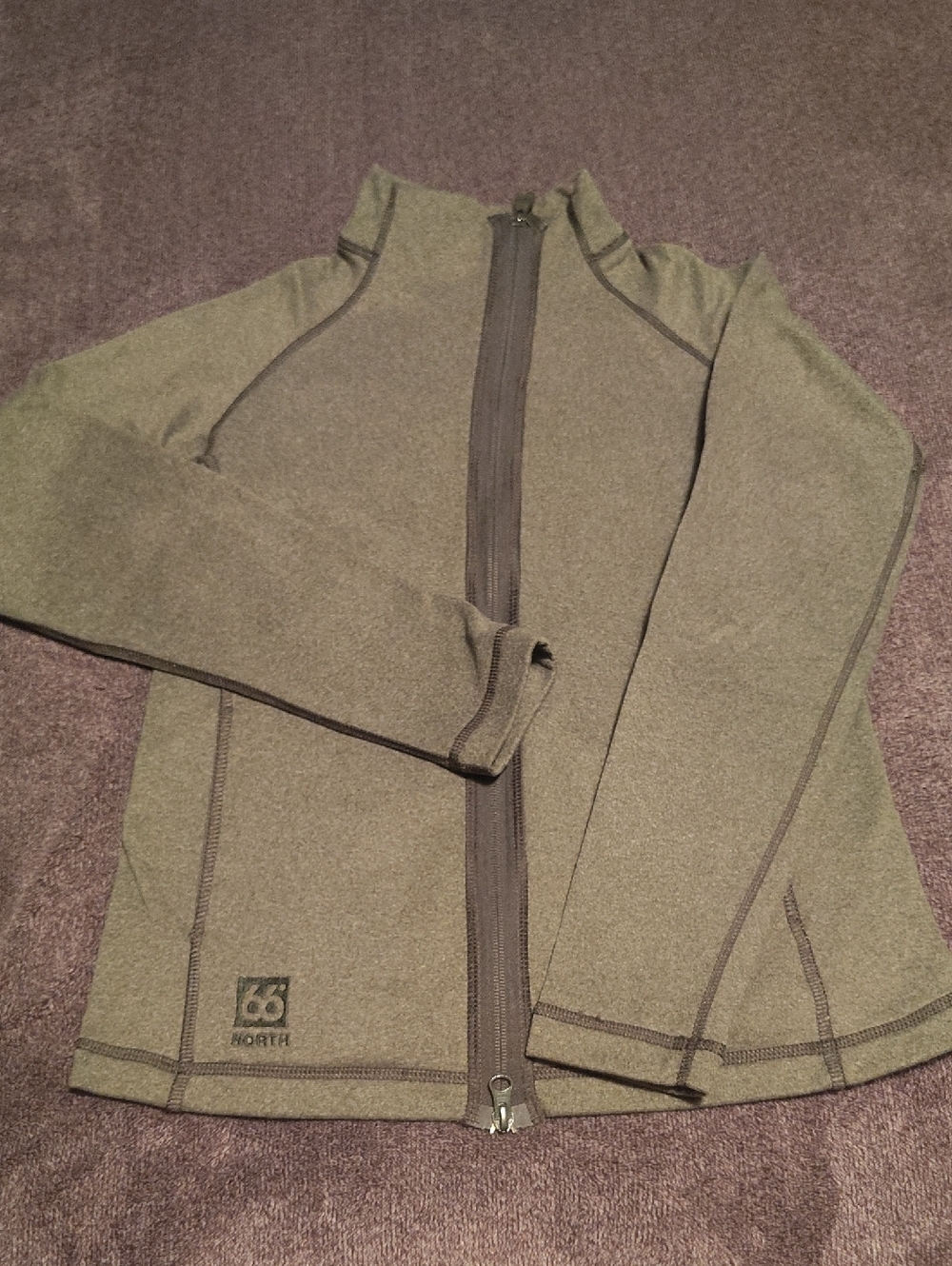 66°North Women's Olive Full-Zip Fleece Jacket